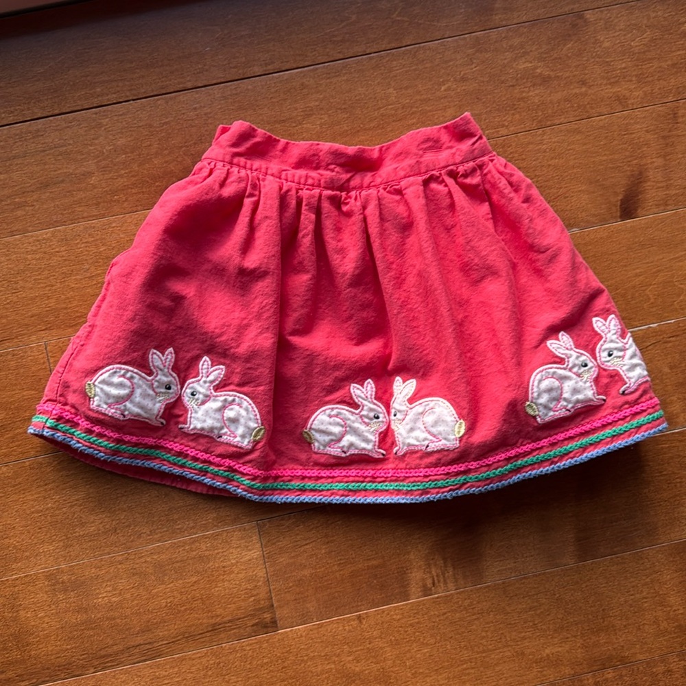 Mini Boden Appliqué Bunny Rabbit Skirt Easter 2-3T